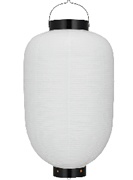 20号長型提灯 白/黒枠